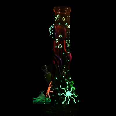 WATER PIPE GLOW IN DARK WHIMSICAL 3D OCTOPUS MONSTER WP25063 1CT